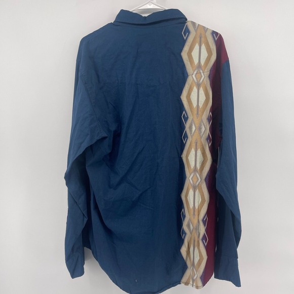 Roper Vintage Western Shirt Aztec Print Button Up Long Sleeve XL - Picture 6 of 6